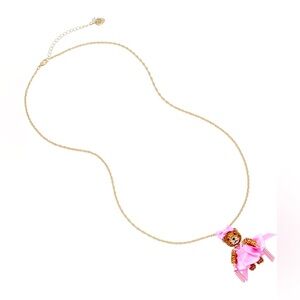 BETSEY JOHNSON cheerleader bear necklace NWT